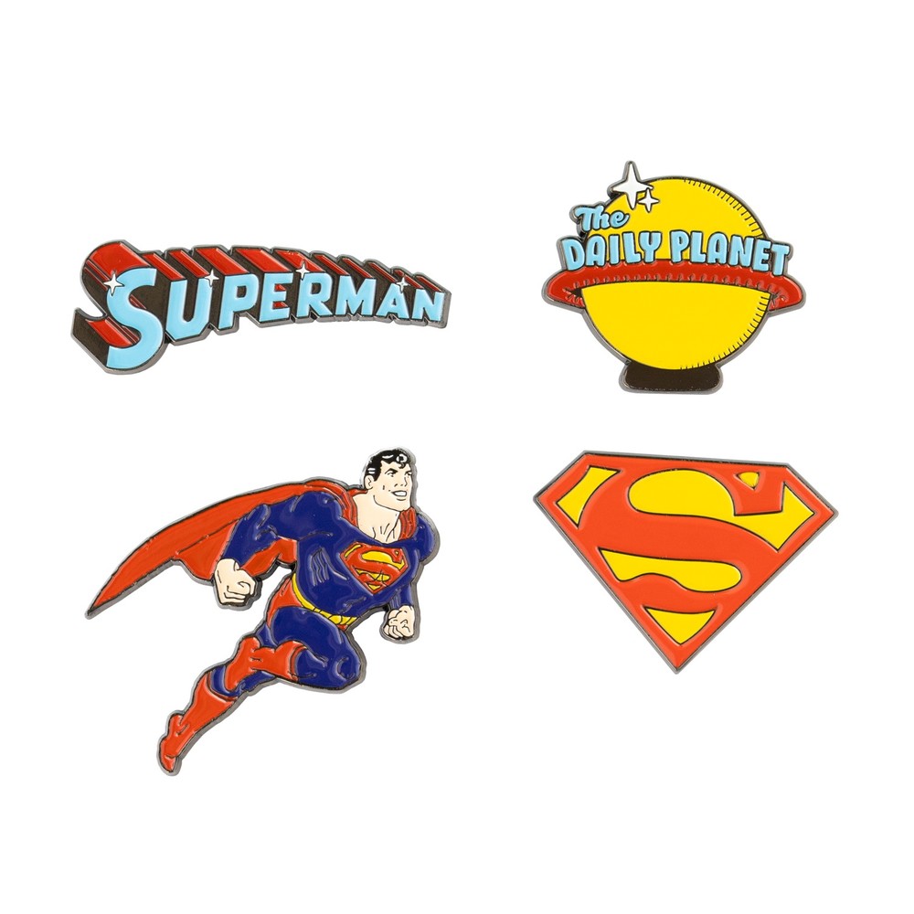 Grupo Erik DC Comics Superman - Set Of 4 Button pin - Mehrfarben